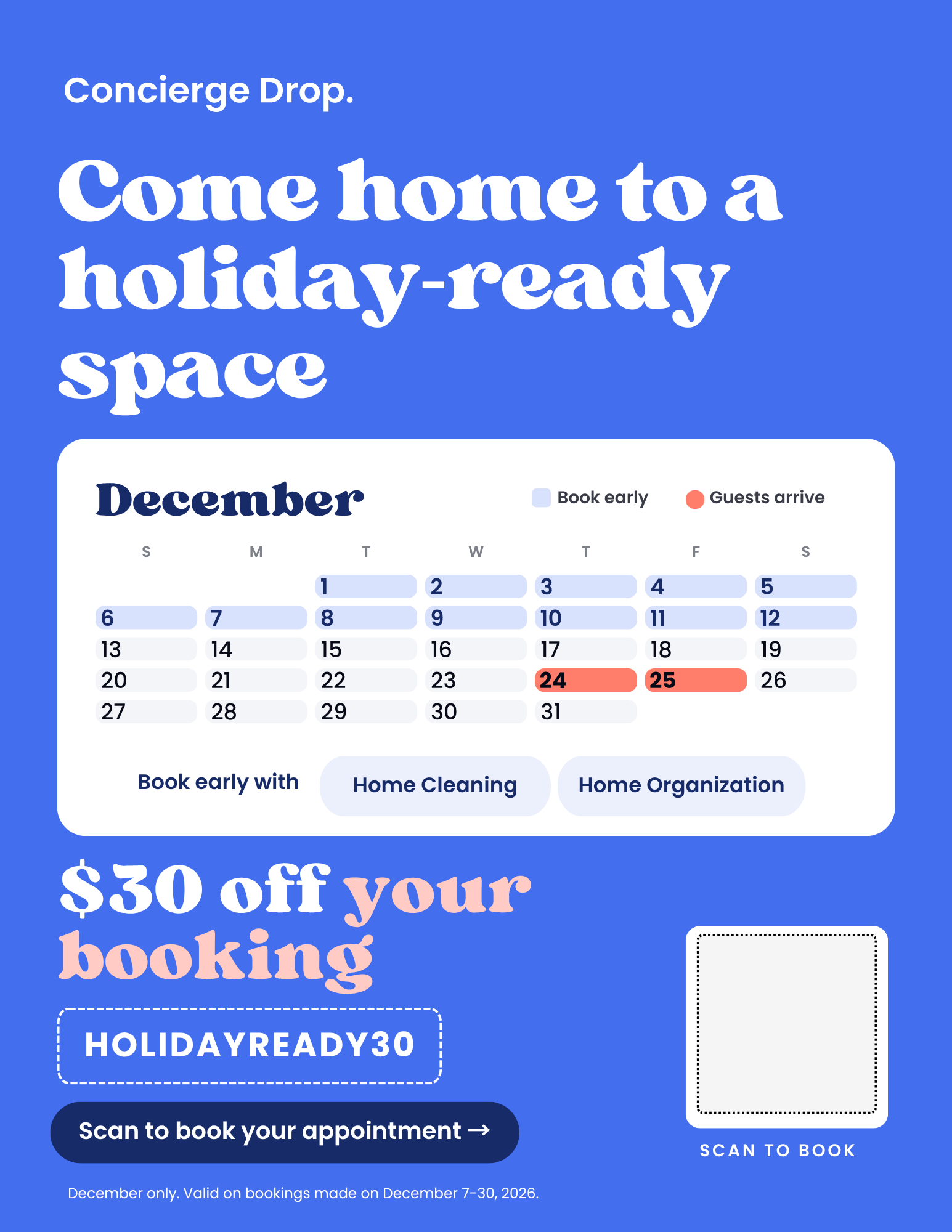 December calendar flyer as sent
